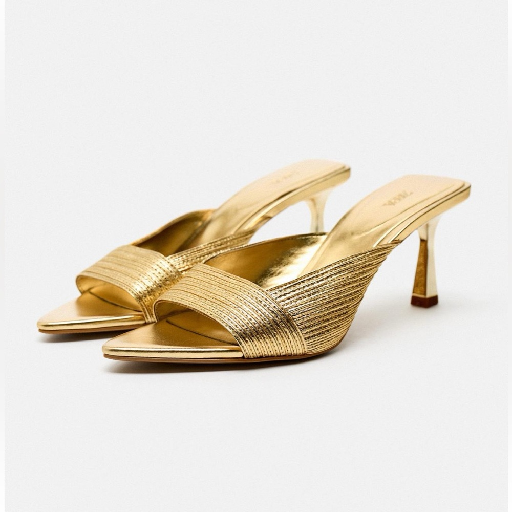 Zara Gold Heels